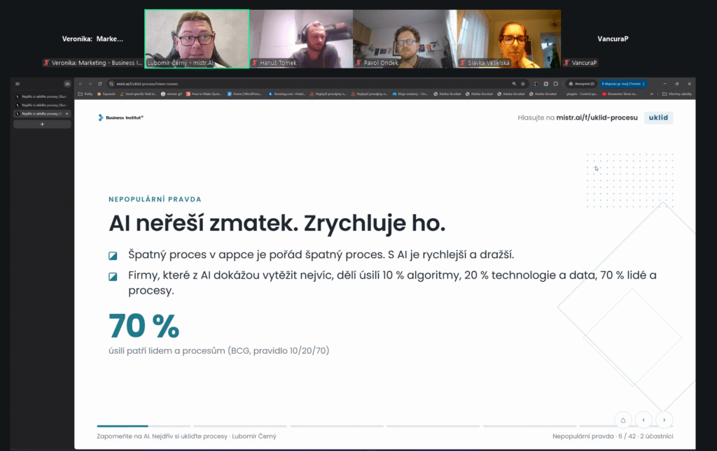 Snimek obrazovky 2026 09 09 171843 WEB | Online seminár "Zabudnite na AI. Najskôr si upracte procesy"