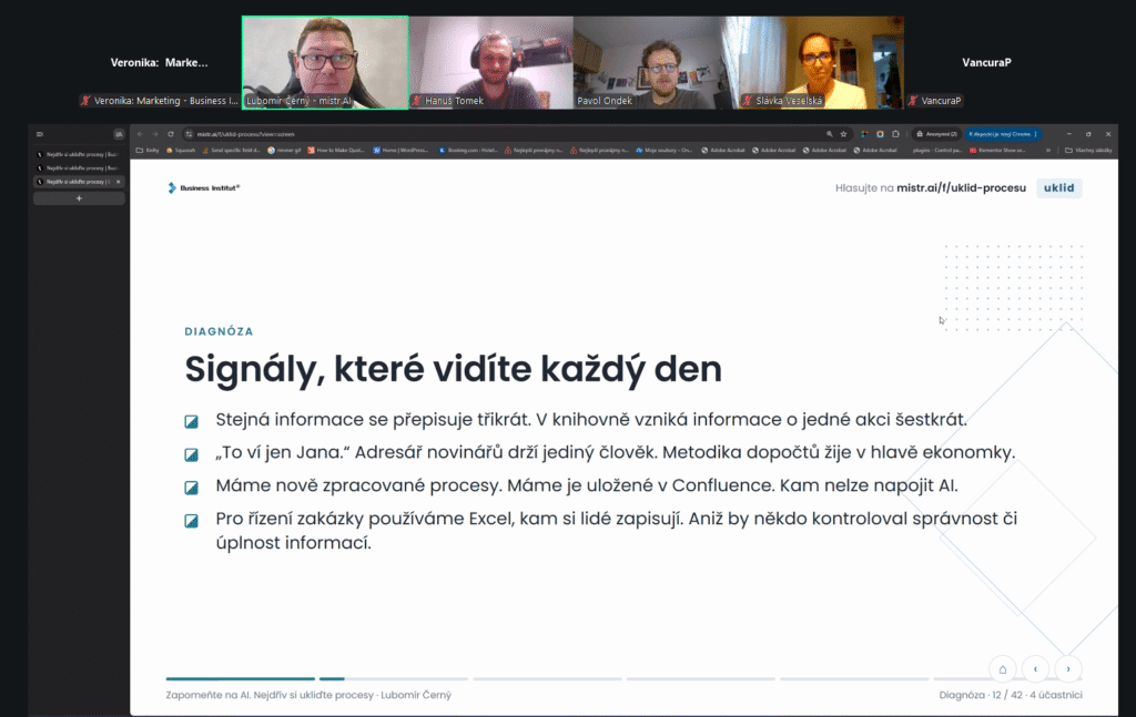 Snimek obrazovky 2026 09 09 172854 WEB | Online seminár "Zabudnite na AI. Najskôr si upracte procesy"