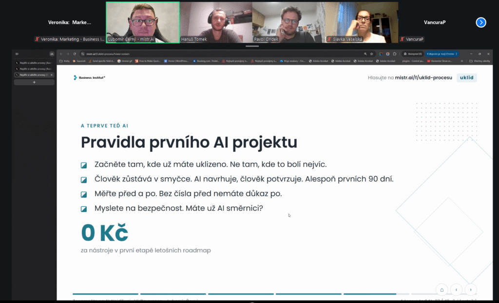 Snimek obrazovky 2026 09 09 183223 WEB | Online seminár "Zabudnite na AI. Najskôr si upracte procesy"